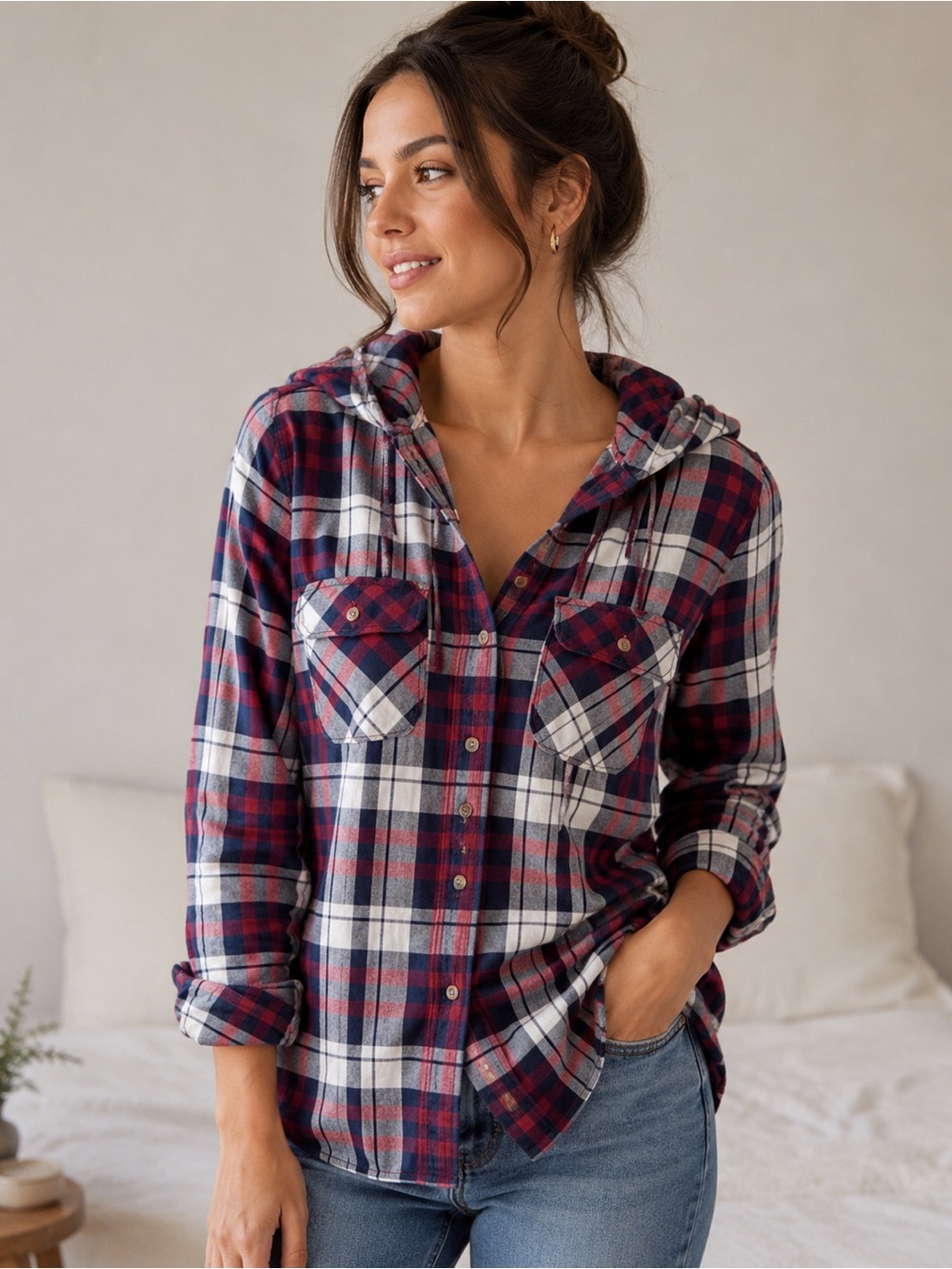 ARITZIA TNA Boyfriend Flannel - Picture 1 of 8